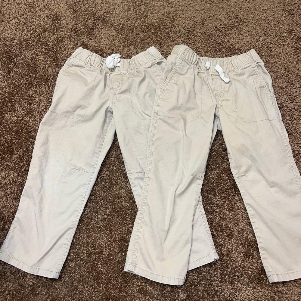 Cat & Jack Cream Casual Cropped Pants